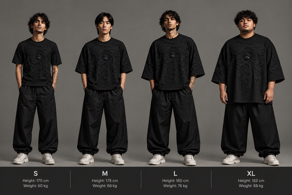 The Visionary Oversized Tee - Obsidian Black